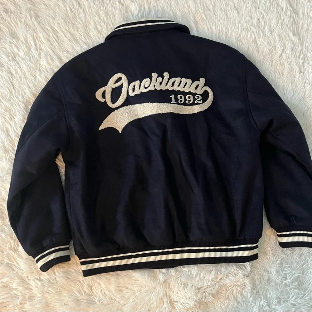 Zara Navy “A” Varsity Jacket - Picture 5 of 7